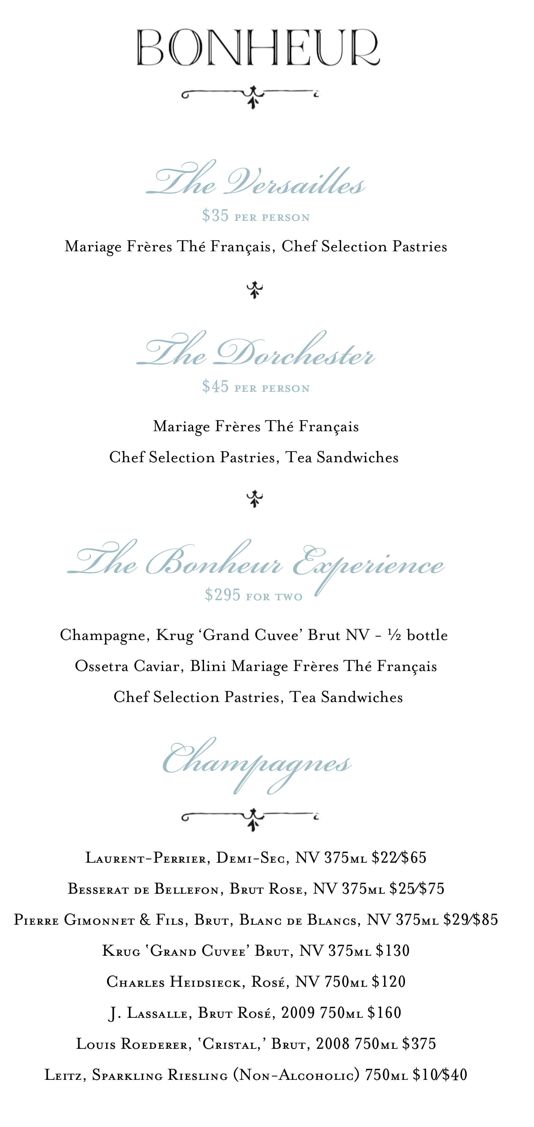 Afternoon Tea Menu Page 2