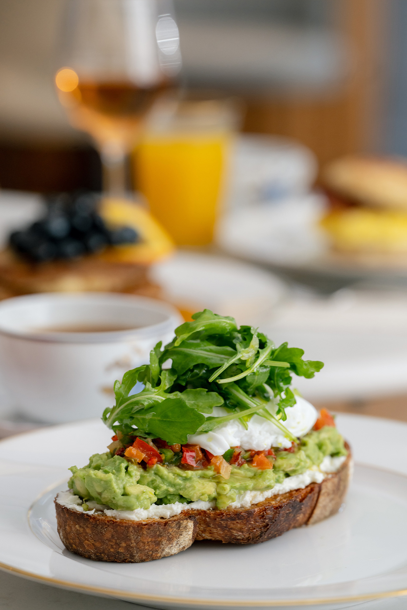 Lunch showing toast with avocado.