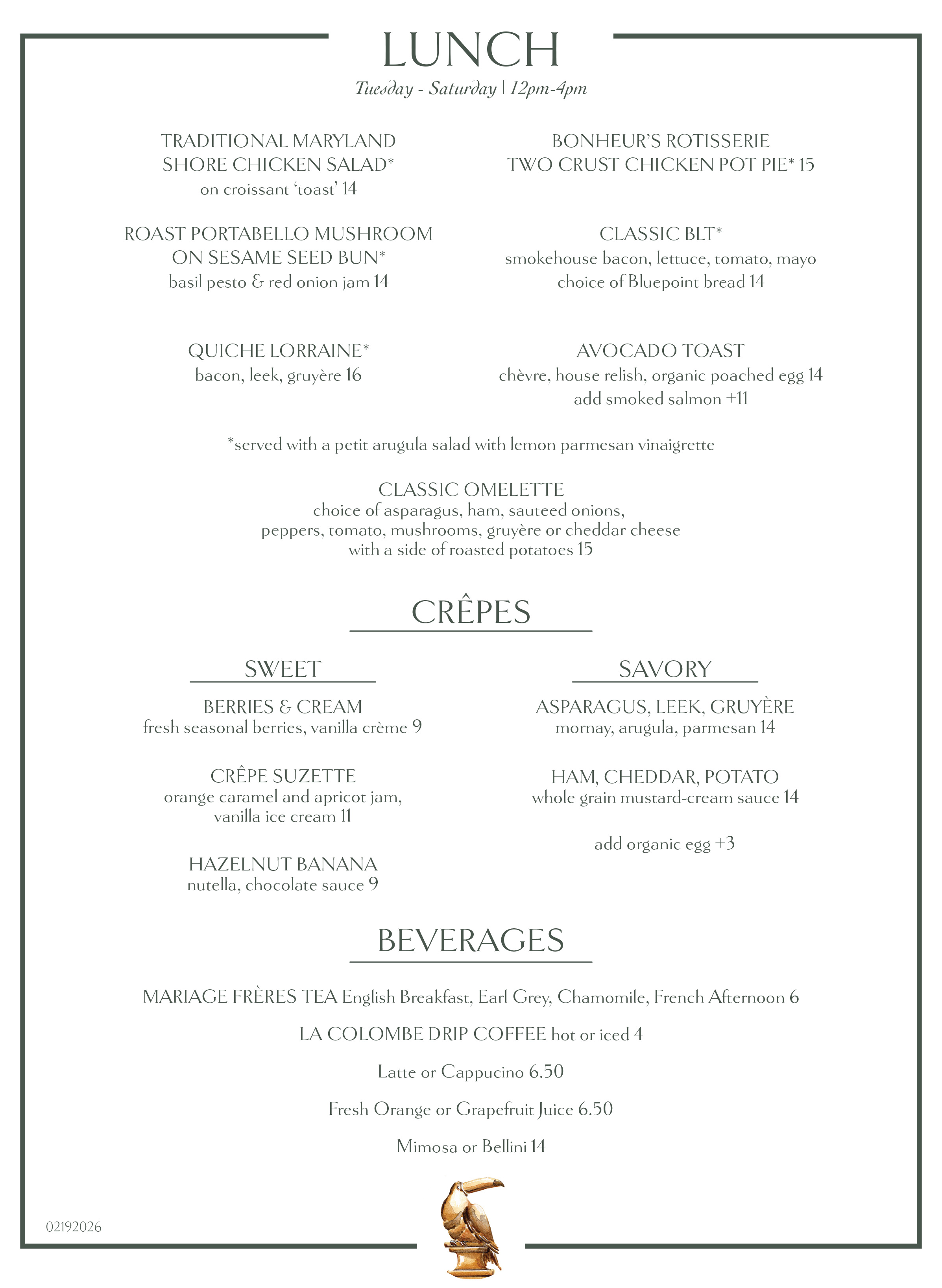 Lunch Menu